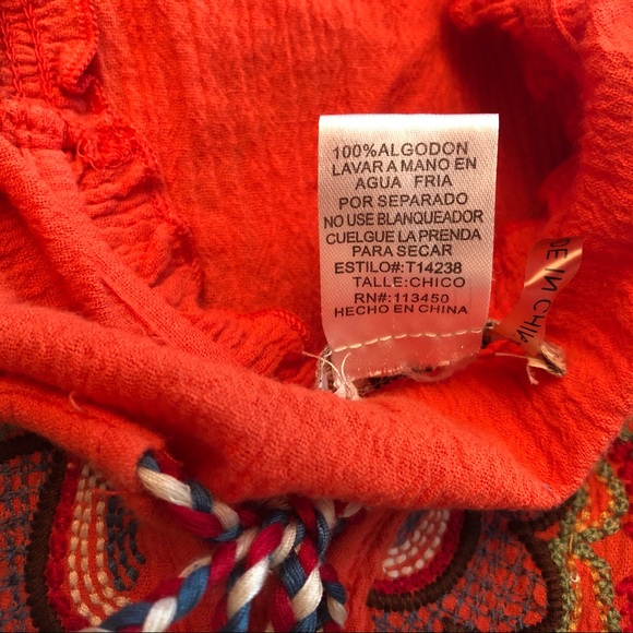 Lulumari Orange Knit Design Short Sleeve Top - Picture 6 of 6